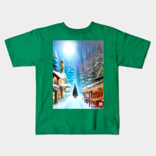 A Quaint Christmas Village Kids T-Shirt